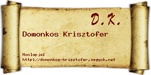 Domonkos Krisztofer névjegykártya